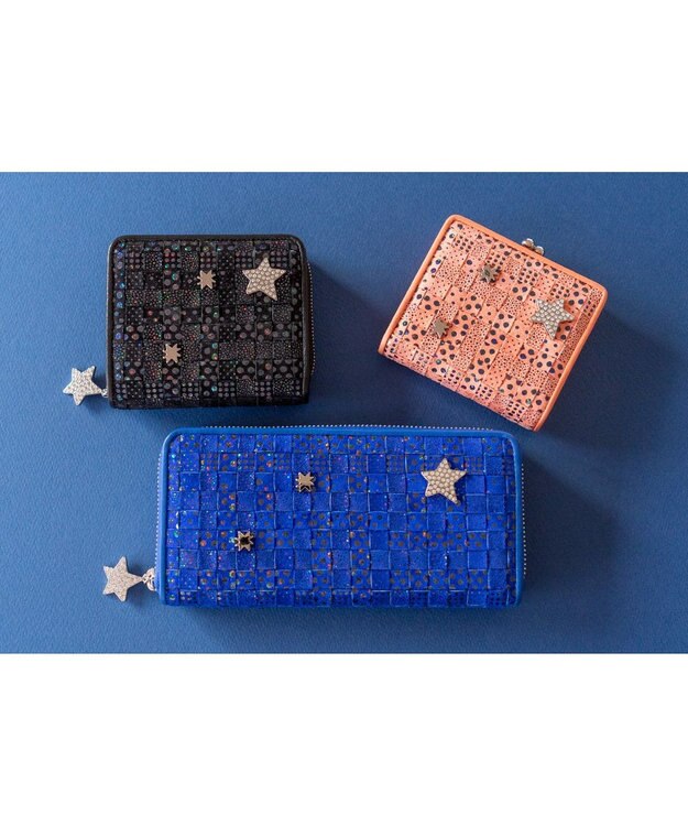 tsumori chisato CARRY キラメッシュ ラウンドファスナー折財布 ピンク