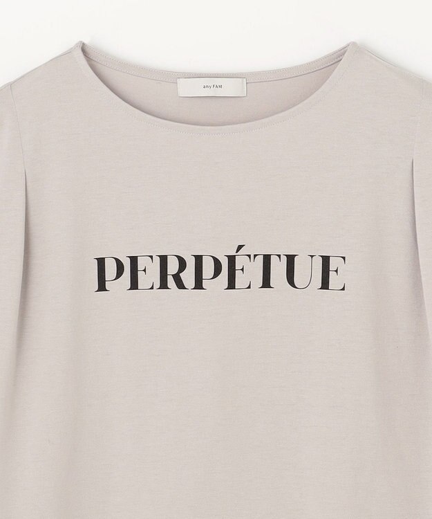 ANY 【洗濯機可/UVケア/接触冷感】フレンチスリーブロゴ・カラーTシャツ サンドベージュロゴ