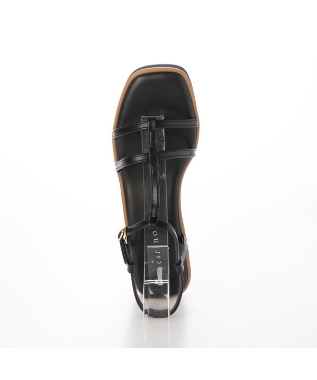 MODE ET JACOMO <carino>厚底Tストラップサンダル ブラック