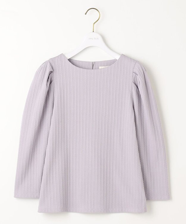 ANY SIS 【洗える】ミニケーブルジャカード プルオーバー ラベンダー