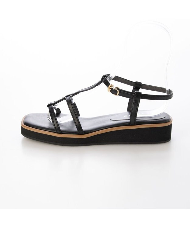 MODE ET JACOMO <carino>厚底Tストラップサンダル ブラック