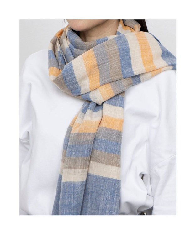 UNBILLION カシュネ cache nez / 綿混ボーダーストール ピンク