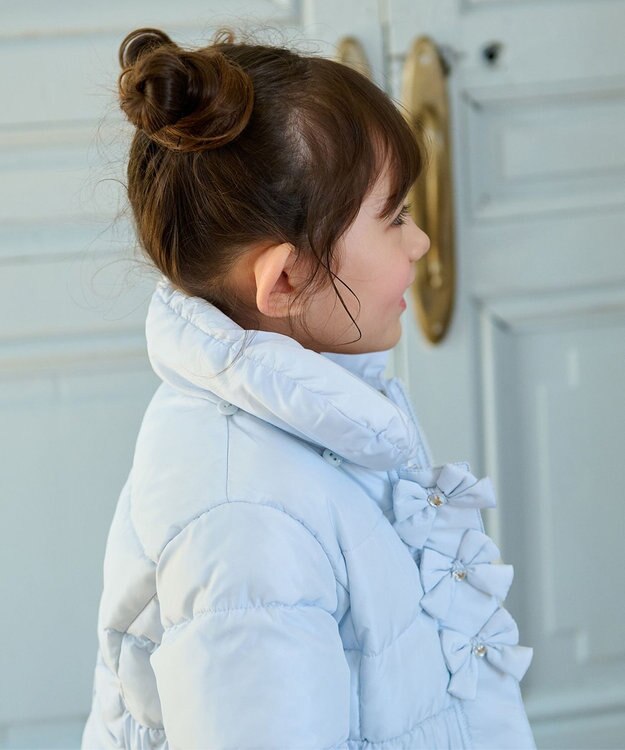 ANY KIDS 【洗濯機OK】中綿Aラインロングコート サックスブルー