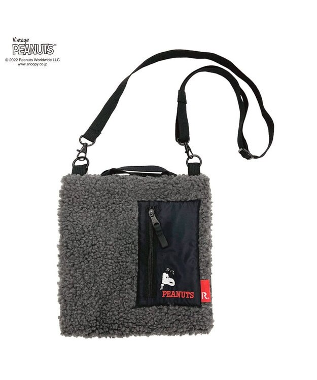 ROOTOTE 8274【スヌーピー】IP.サコッシュ.ボア.ピーナッツ-7V 02：グレー