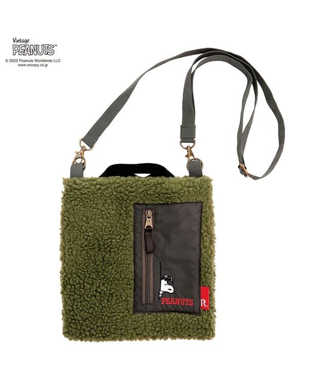 ROOTOTE 8274【スヌーピー】IP.サコッシュ.ボア.ピーナッツ-7V 03：カーキ