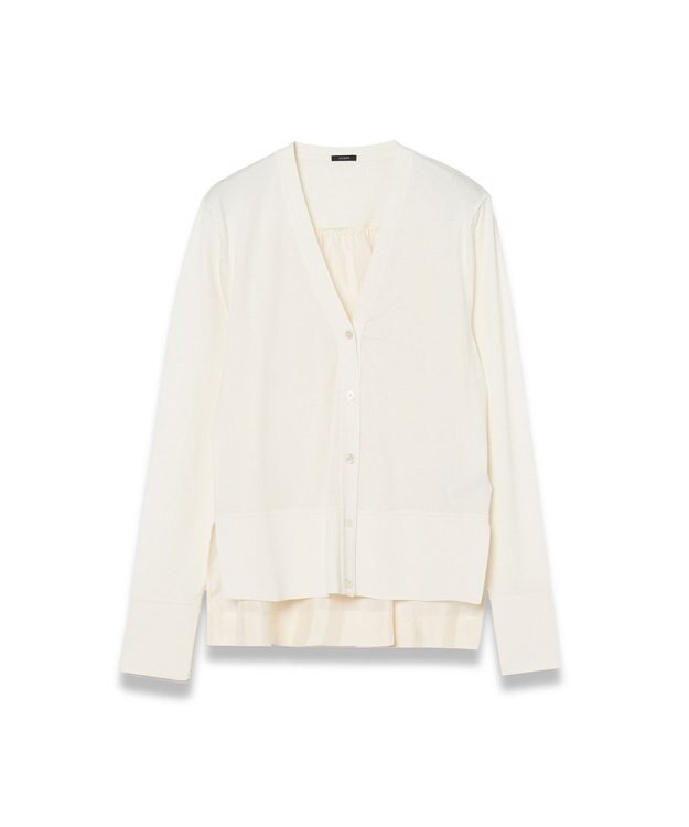 JOSEPH ジャージーハボタイ　ロングスリーブカーディガン Ivory