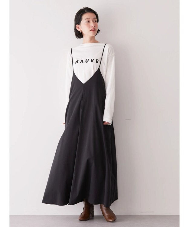 AMERICAN HOLIC 丈違いキャミワンピース Black