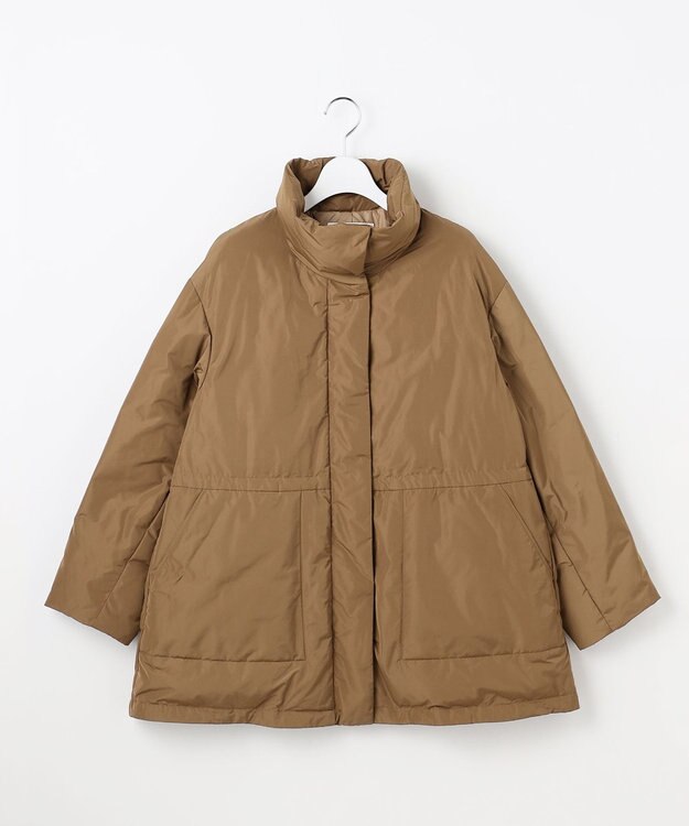 自由区 L 【17号サイズまで展開・カタログ掲載】マイクロタッサーダウンスタンドカラー コート キャメル