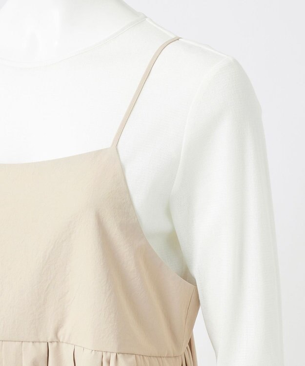 23区 L 【GOLD LABEL】ギャザリングプリーツ ワンピース ベージュ系