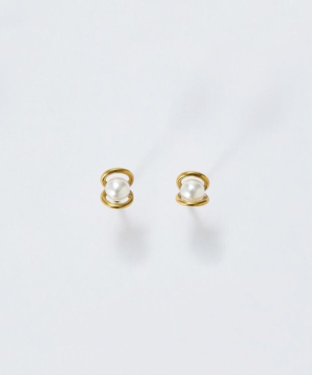 Phoebe 【金属アレルギー対応】プチメタルパールピアス/サージカルステンレス ホワイト