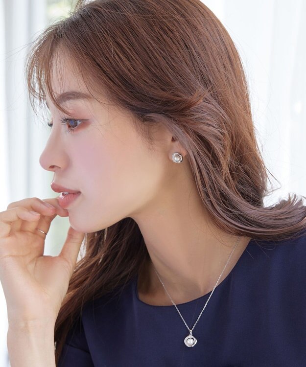 Tiaclasse 【金属アレルギー対応】淡水パールピアス＆ネックレス シルバー