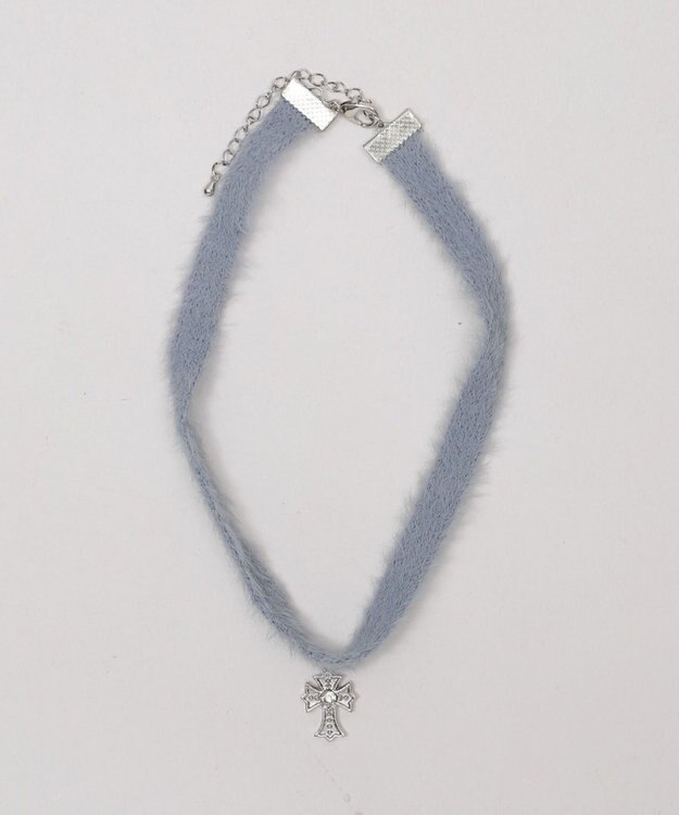 WEGO Lモチーフシャギーニットチョーカー グレー