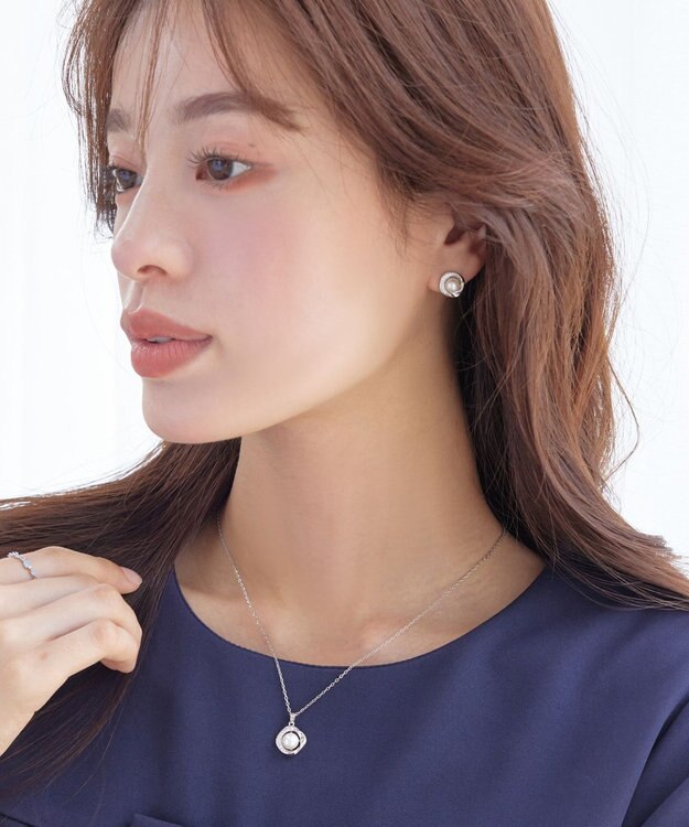 Tiaclasse 【金属アレルギー対応】淡水パールピアス＆ネックレス シルバー