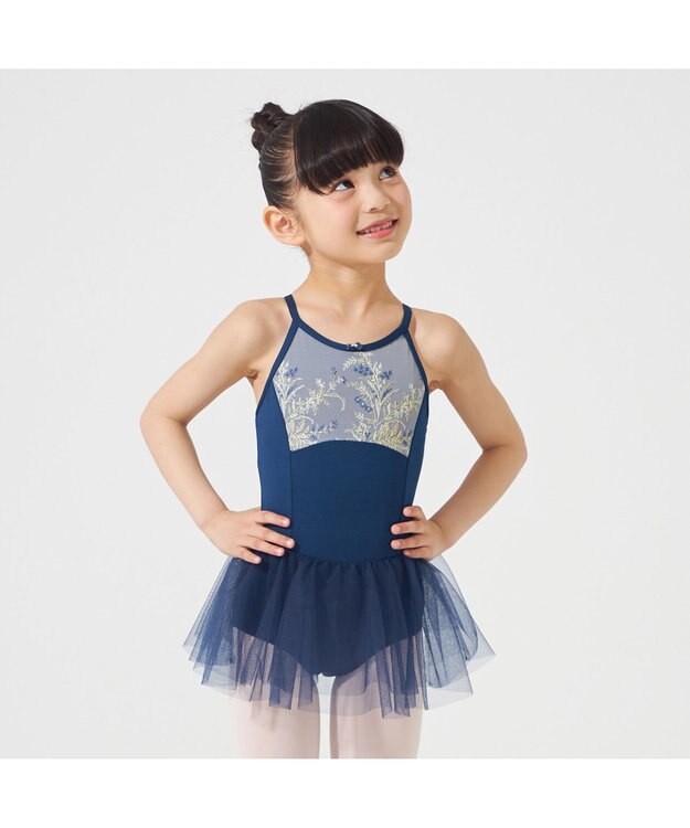 Chacott スカート付レオタード ネイビー