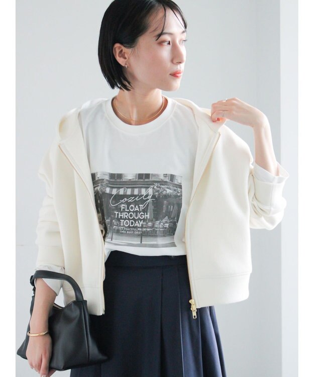 Te chichi フォトプリントロングスリーブTシャツ ブラック