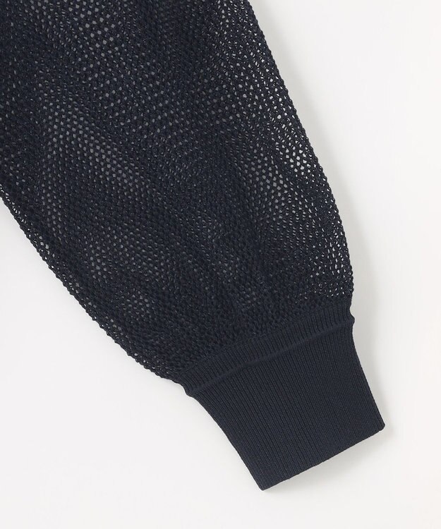 ANY SIS 【洗える】メッシュニット ブルゾン ネイビー