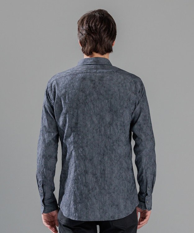 JOSEPH HOMME アブストラクトジャガード レギュラーカラーシャツ グレー系