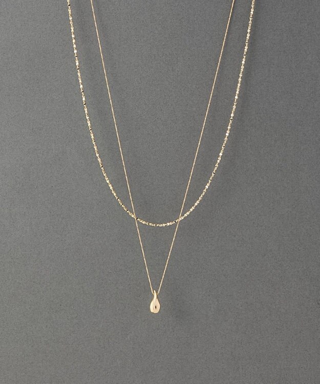 Phoebe 【金属アレルギー対応】レイヤードドロップロングネックレス ゴールド