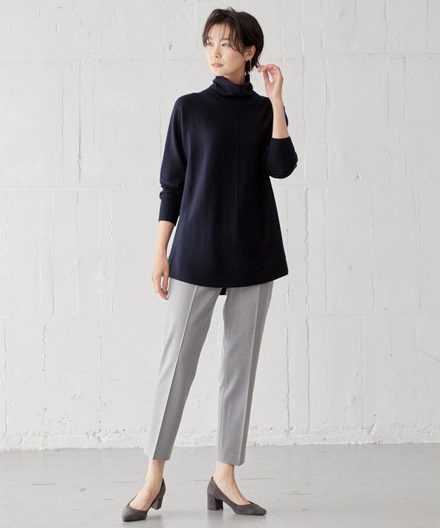 J.PRESS LADIES S 【WEB限定カラーあり・洗える】EASY WOOL チュニック ニット ネイビー系
