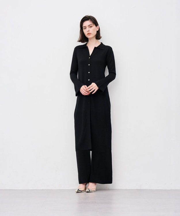 uncrave ハイゲージニット ロングカーディガン ブラック