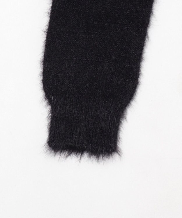 WEGO 【25秋冬新作】シャギーニットジップパーカー ブラック