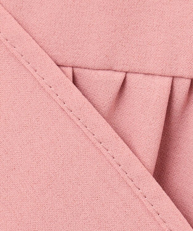 Feroux 【洗える】ペプラム ボウタイブラウス ピンク系