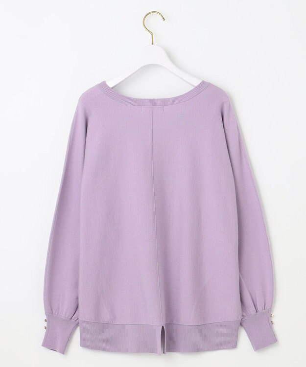 ANY SIS 【CICA加工・選べる9色展開】クルーネックバックスリット ニット 紫