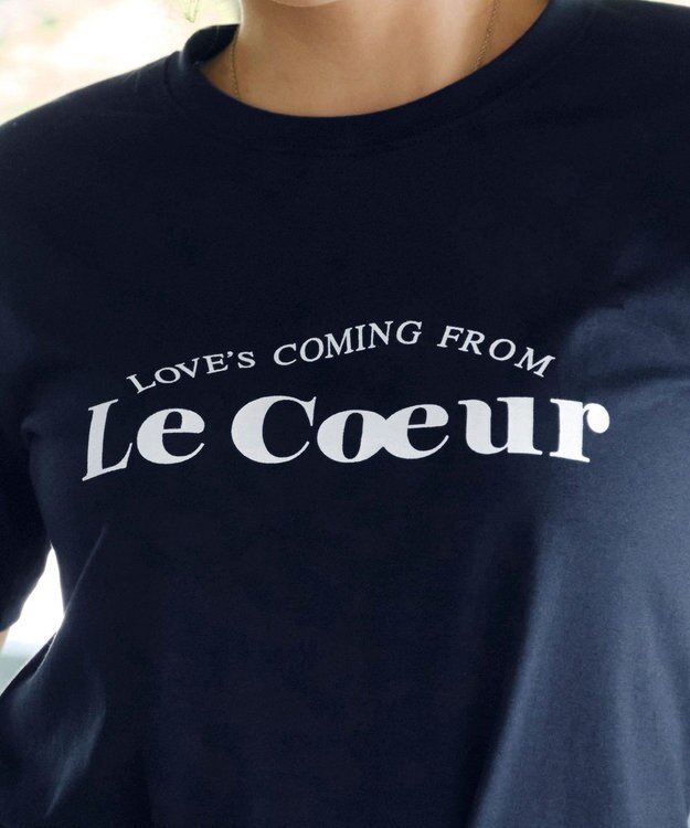 Tiaclasse 【洗える】シンプルロゴプリントTシャツ ネイビー（アーチロゴ）