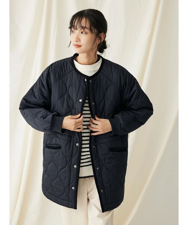 CRAFT STANDARD BOUTIQUE キルティングミドル丈コート Dark Navy