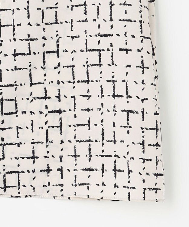 自由区 L 【セットアップ対応・洗える】スクラッチチェックプリント ブラウス ベージュ系5