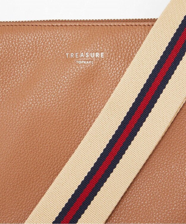 TOPKAPI 【TREASURE TOPKAPI】ストライプベルト・レザー2wayショルダーバッグ キャメル