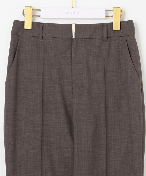 ANY SIS S ウーステッドエステル テーパード パンツ モカグレー