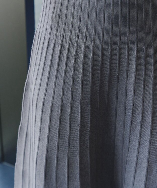 Tiaclasse 【洗える】くるみ釦ニットワンピース チャコールグレー