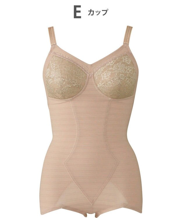 Wing ボディスーツ しっかりした着用感 しっかりおなか押さえ 背中・ウエスト・ヒップサポート NA3639 ウイング／ワコール シナモンブラウン