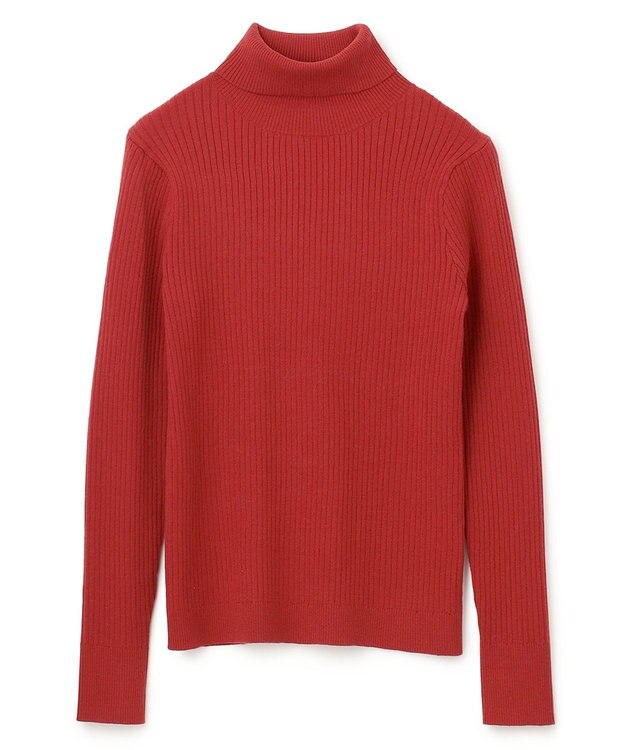 UNFILO 【吸湿発熱】リブ タートルネック ニット [WEB限定]レッド