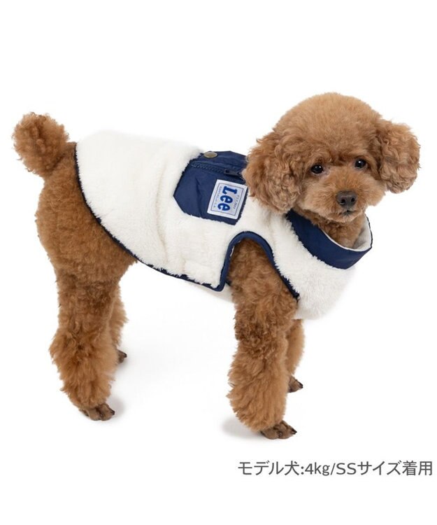 PET PARADISE Lee ボアフリース 綿入ベスト 小型犬 白～オフホワイト