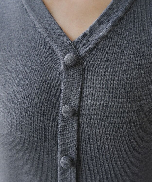 Tiaclasse 【洗える】くるみ釦ニットワンピース チャコールグレー