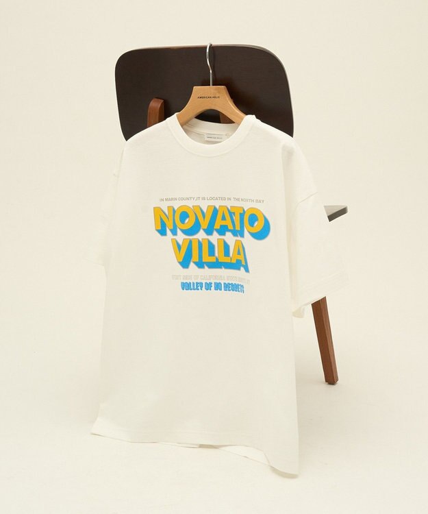 AMERICAN HOLIC 配色ロゴプリントTシャツ Off White
