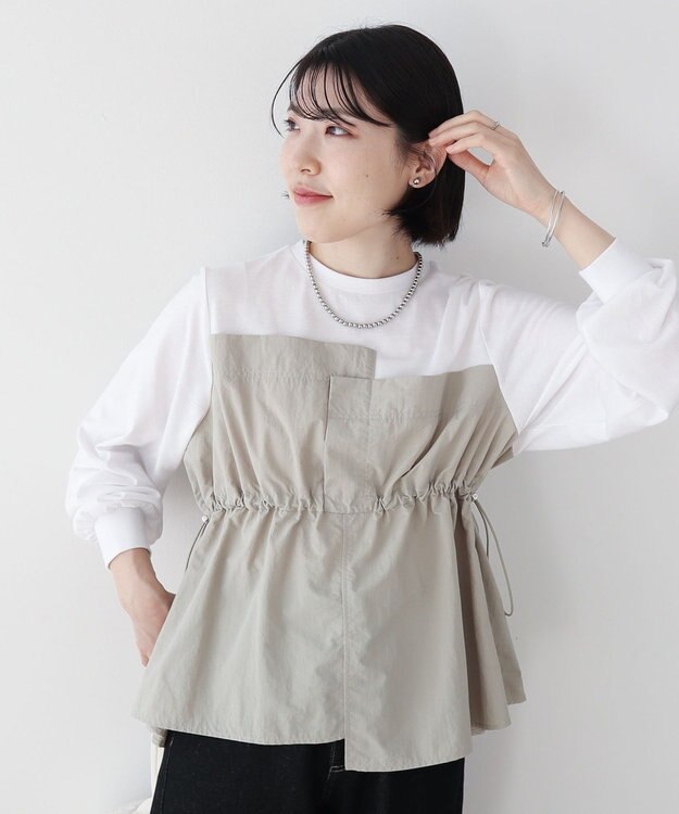 Green Parks ナイロンドッキングドロストプルオーバー Khaki