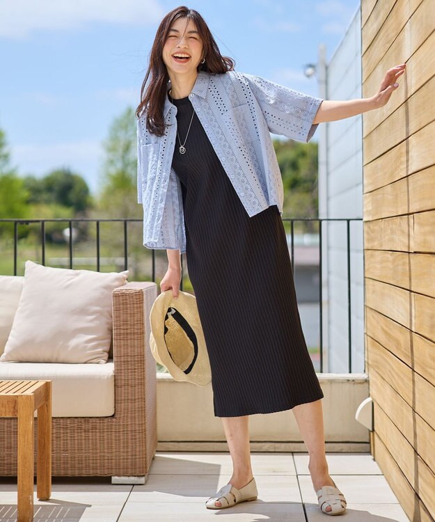 ANY エンブロイダリーシャツ サックス