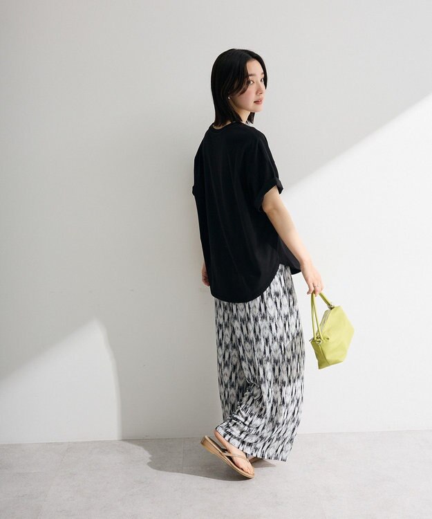 Green Parks 裾ラウンド機能ロゴTシャツ Black