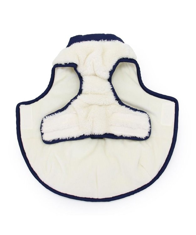 PET PARADISE Lee ボアフリース 綿入ベスト 小型犬 白～オフホワイト