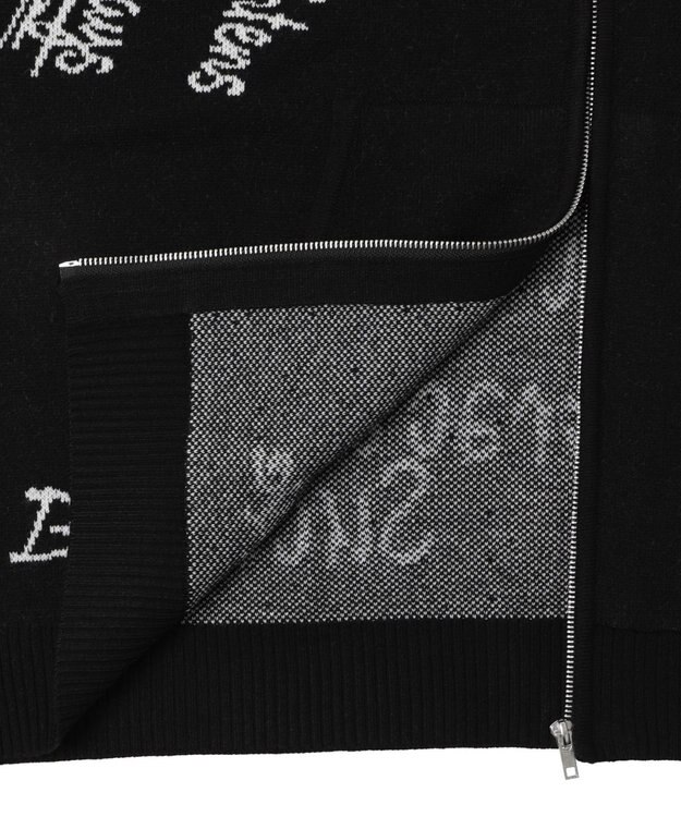 WEGO 【ユニセックス着用ITEM/MLサイズ展開】ジャガードノースリジップパーカー ブラック