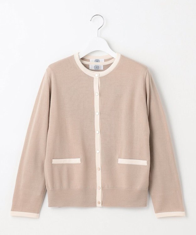 J.PRESS LADIES 【洗える】トリムツイン ニット ベージュ系