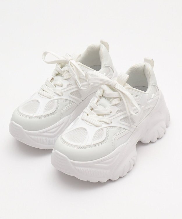 WEGO 【SMLサイズ展開】ラバーコンビ厚底スニーカー ホワイト