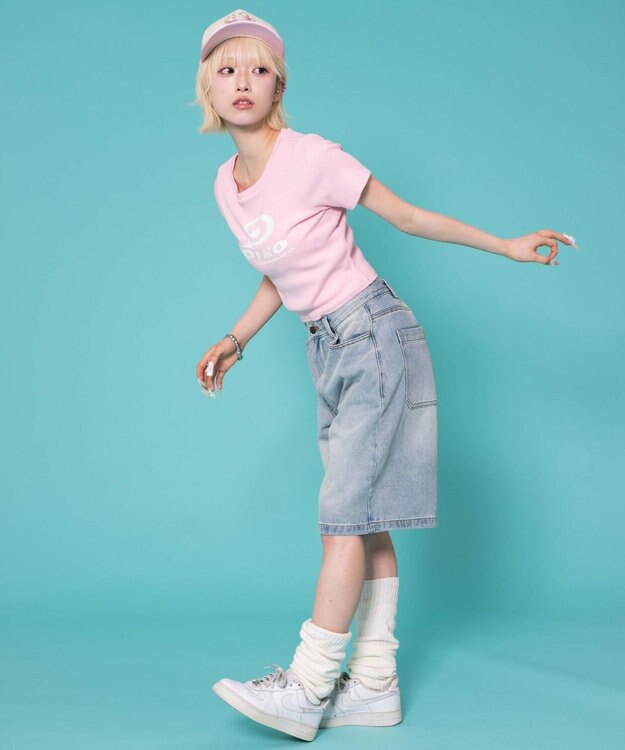 WEGO 別注PIKOラメ　リブT ピンク