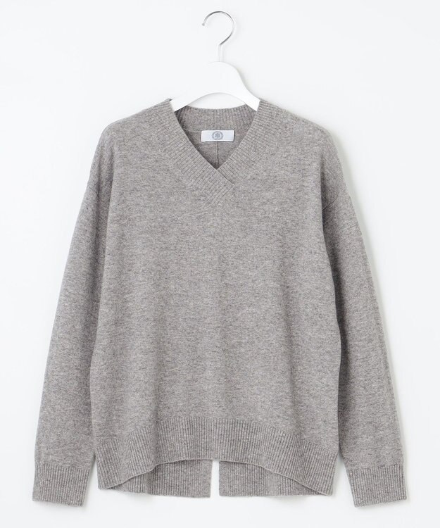 J.PRESS LADIES L 【洗える・WEB限定カラーあり】CASHMERE BLEND Vネック ニット ライトグレー系