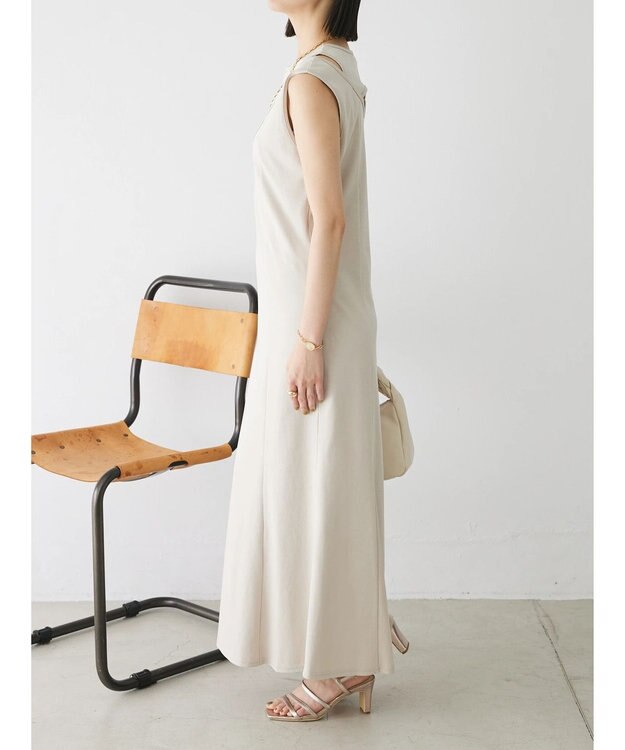 Green Parks カットワークデザインカットソーワンピース Beige