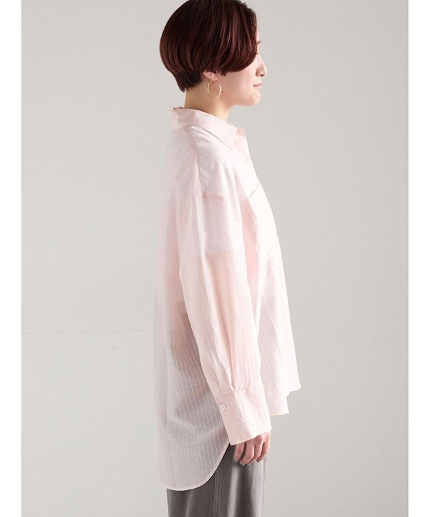 Te chichi シアーストライプシャツ ピンク