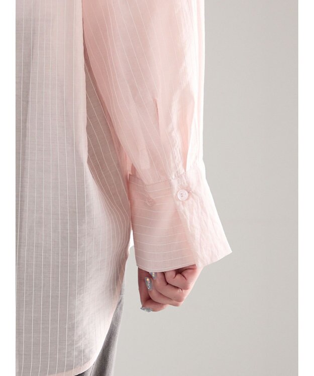 Te chichi シアーストライプシャツ ピンク